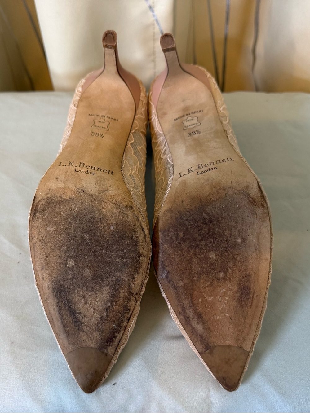 LK Bennet Beige Lace Pointed-Toe Pumps - Picture 6 of 12